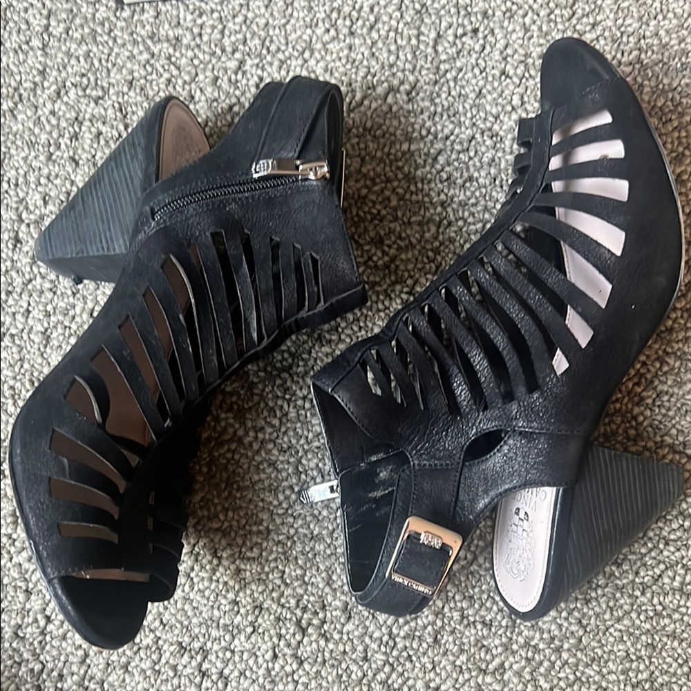 Vince Camuto Eliana Black Suede Strappy Women's Sandals. Size 11 - Picture 8 of 11